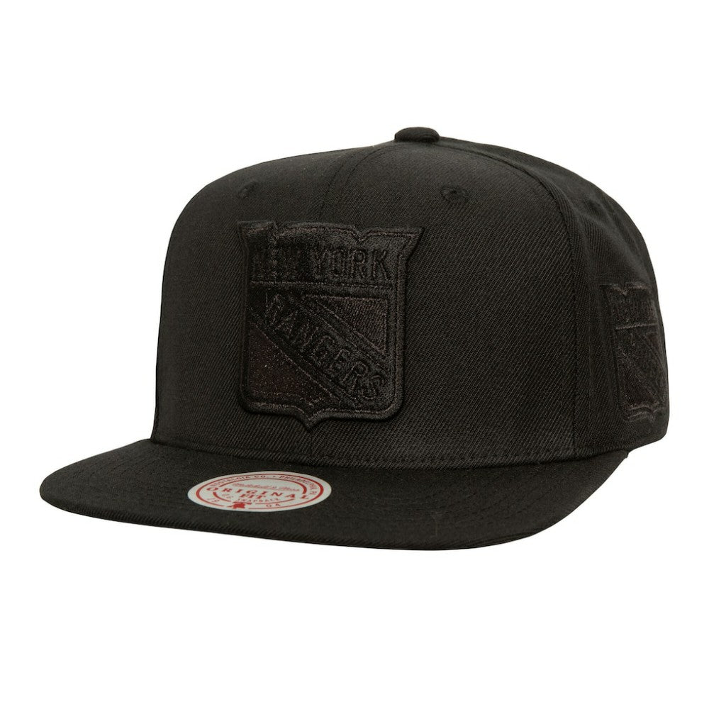 New York Rangers Mitchell & Ness Soul Strike Pearl Tonal Snapback Hat - Black Hats