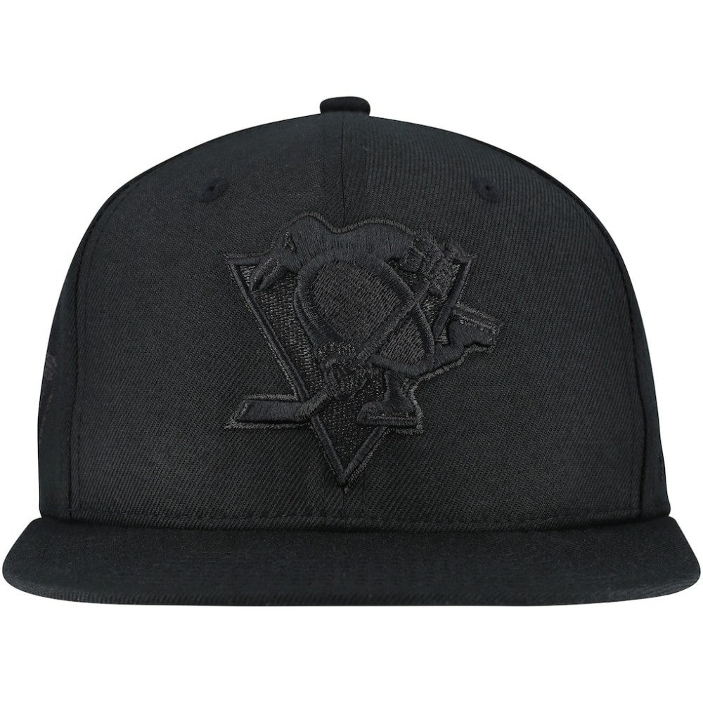 Pittsburgh Penguins Mitchell & Ness Soul Strike Pearl Tonal Snapback Hat - Black Hats