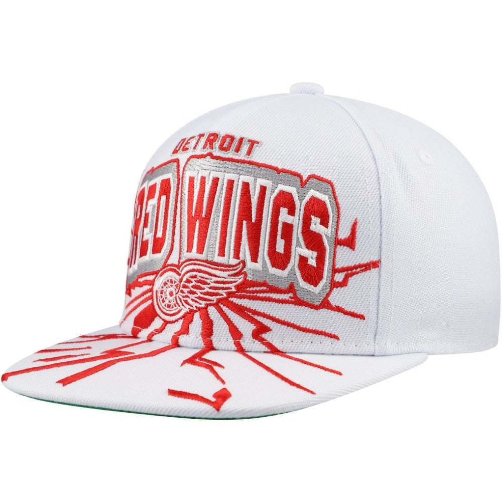 Detroit Red Wings Mitchell & Ness Youth After Shock Snapback Hat - White Hats