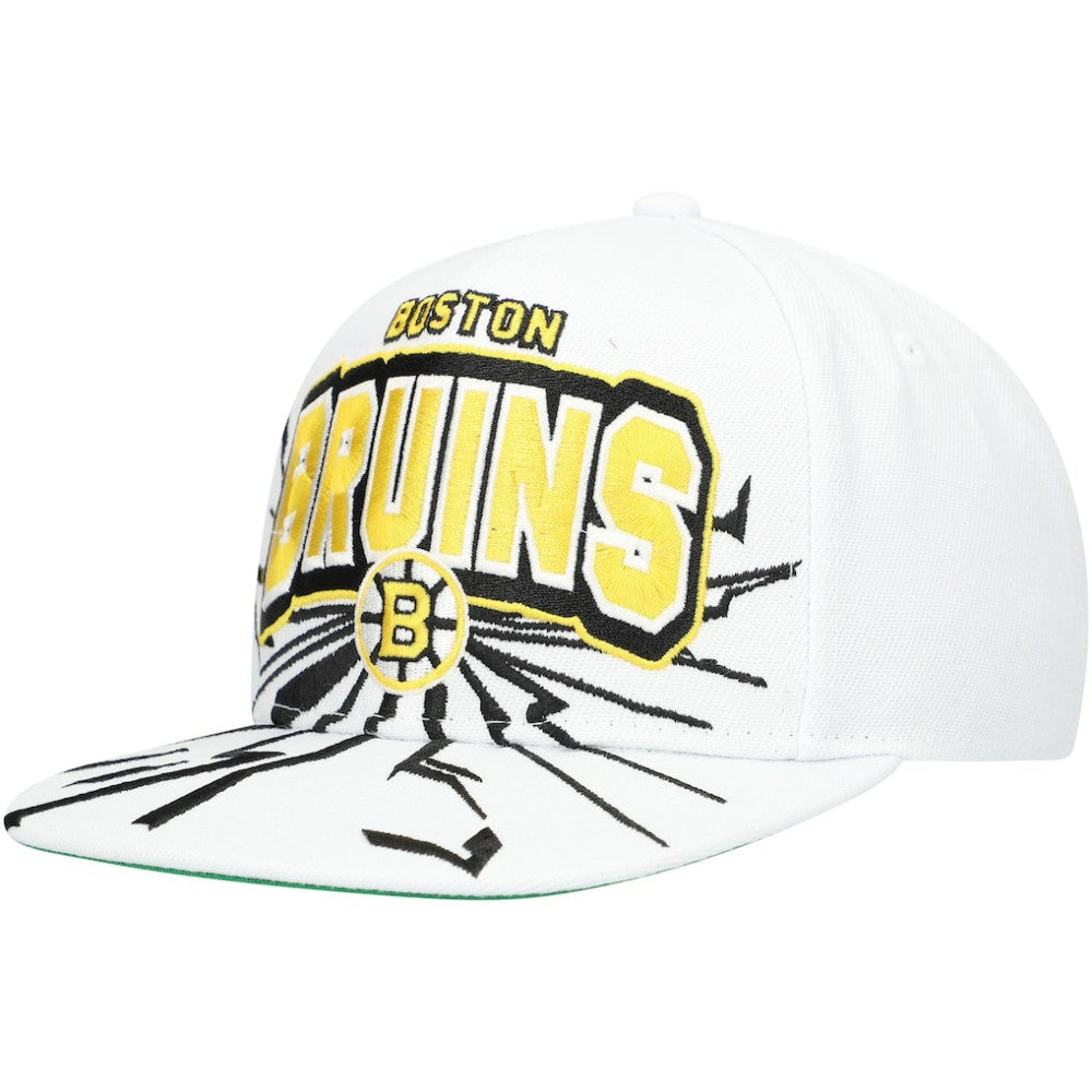 Boston Bruins Mitchell & Ness Youth After Shock Snapback Hat - White Hats