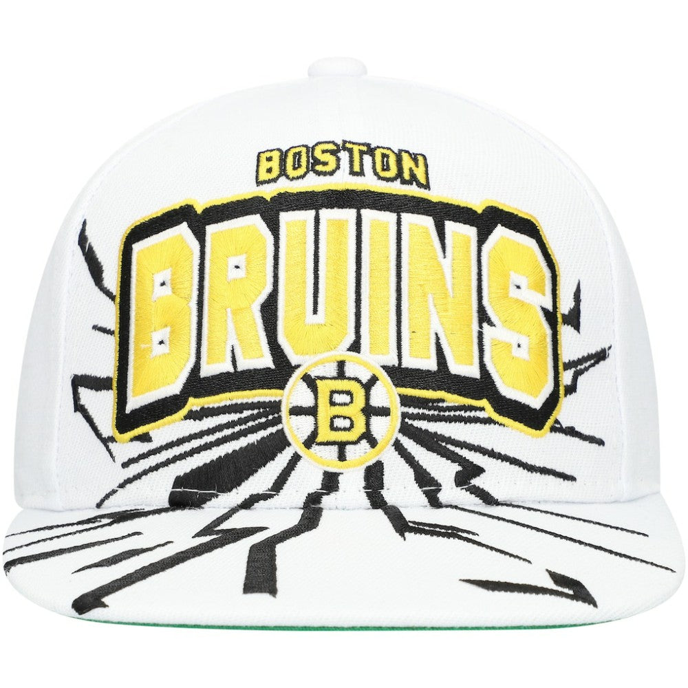 Boston Bruins Mitchell & Ness Youth After Shock Snapback Hat - White Hats