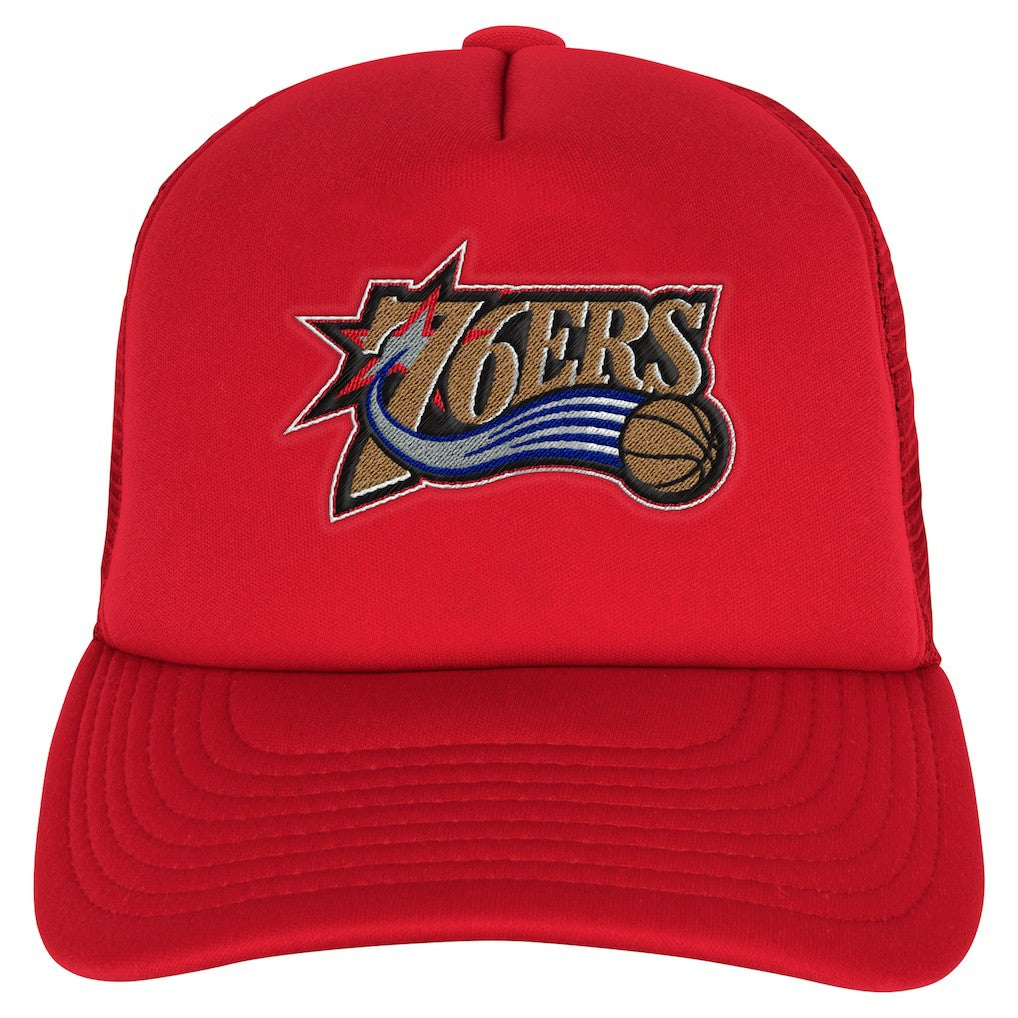 Philadelphia 76ers Youth Core Evergreen Trucker Adjustable Hat - Red cheap