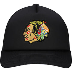Chicago Blackhawks Mitchell & Ness Youth Core Trucker Adjustable Hat - Black Hats