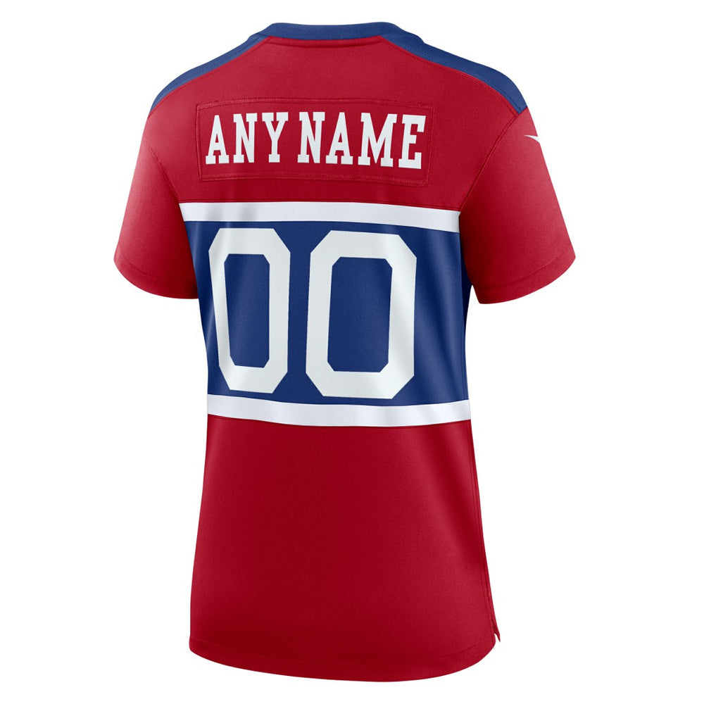 New York Giants Women's Alternate Game Custom Jersey - Century Red on sale