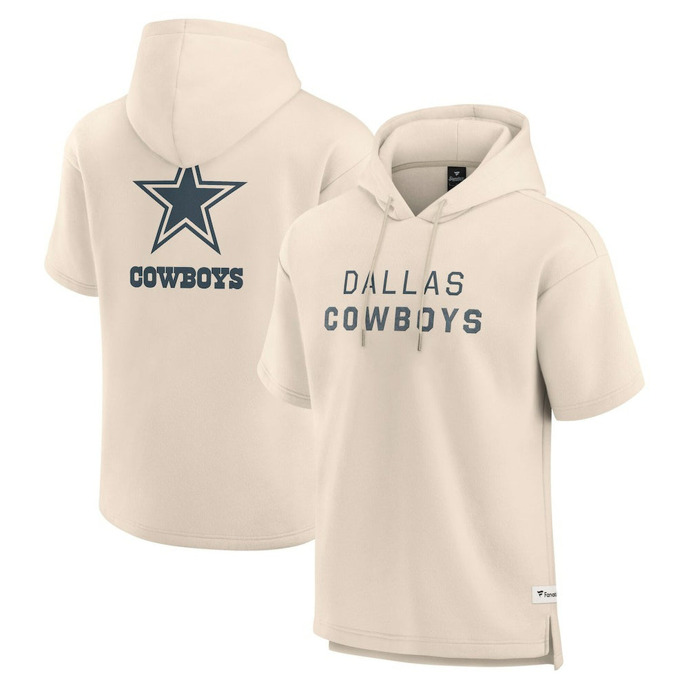 Dallas Cowboys Elements Future Ground Lettering Short Sleeve Pullover Hoodie - Cream cheap