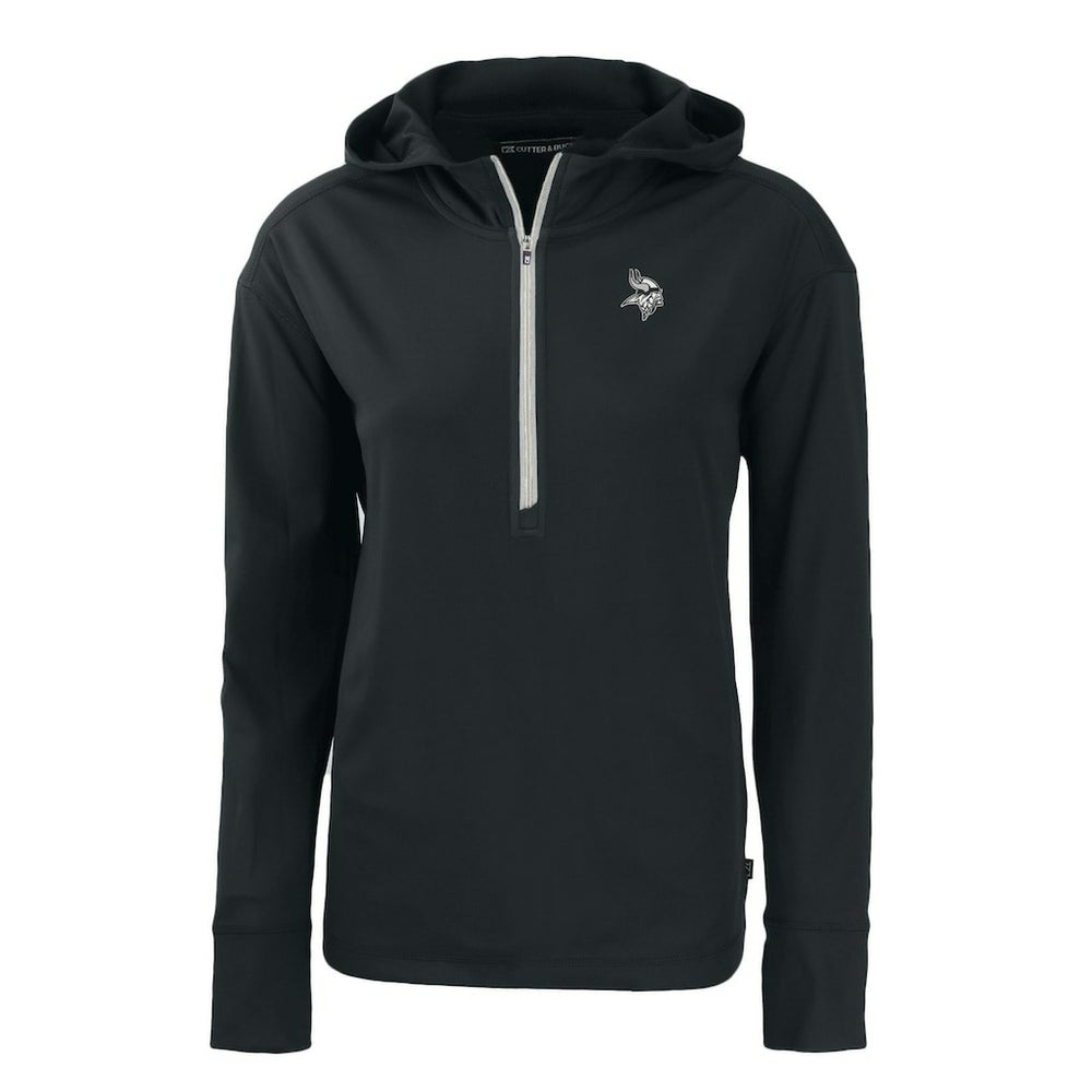 Minnesota Vikings Cutter & Buck Women's Daybreak Eco Recycled Half-Zip Hoodie - Black for sale