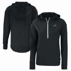 Detroit Lions Cutter & Buck Women's Daybreak Eco Recycled Half-Zip Hoodie - Black discount