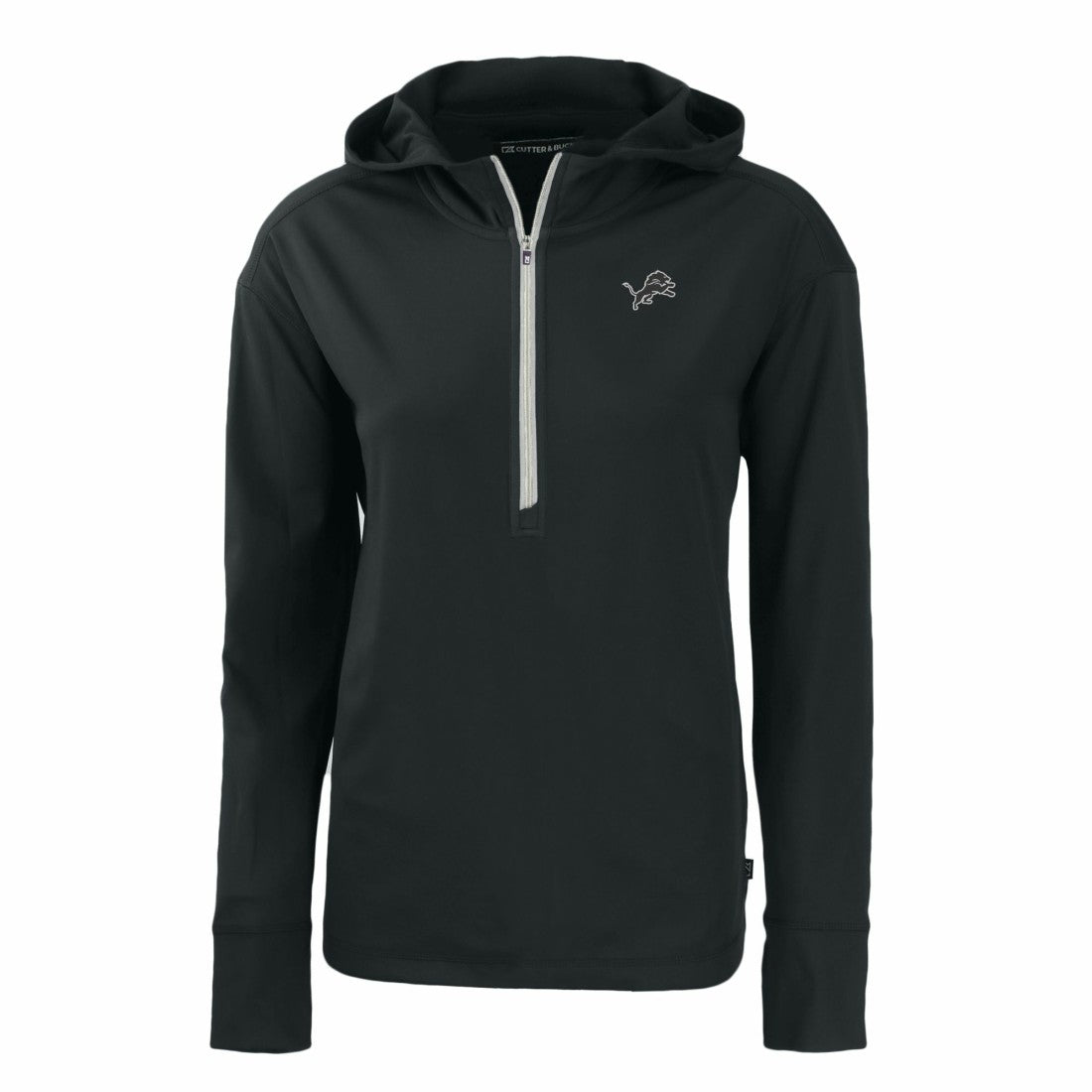 Detroit Lions Cutter & Buck Women's Daybreak Eco Recycled Half-Zip Hoodie - Black discount