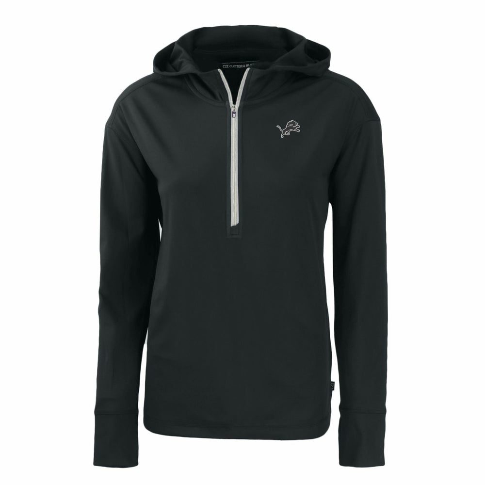 Detroit Lions Cutter & Buck Women's Daybreak Eco Recycled Half-Zip Hoodie - Black discount