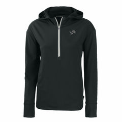 Detroit Lions Cutter & Buck Women's Daybreak Eco Recycled Half-Zip Hoodie - Black discount