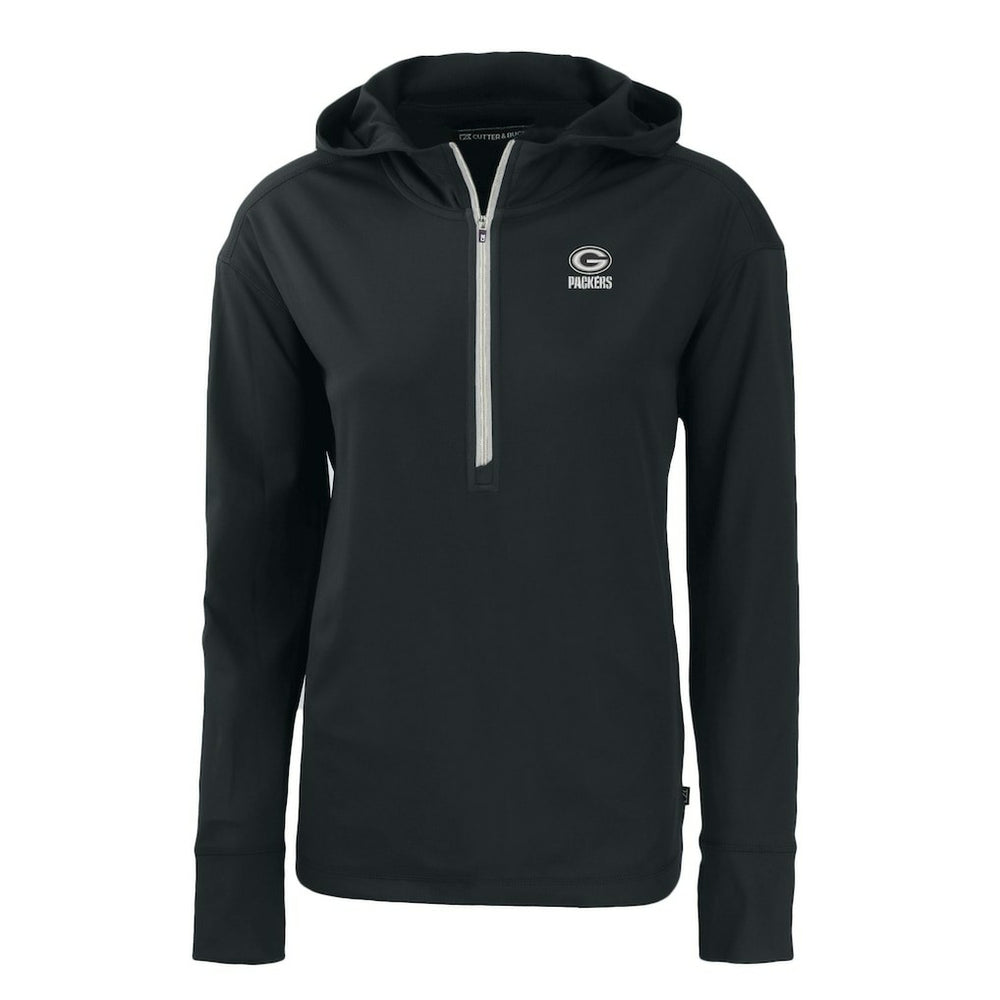 Green Bay Packers Cutter & Buck Women's Daybreak Eco Recycled Half-Zip Hoodie - Black discount