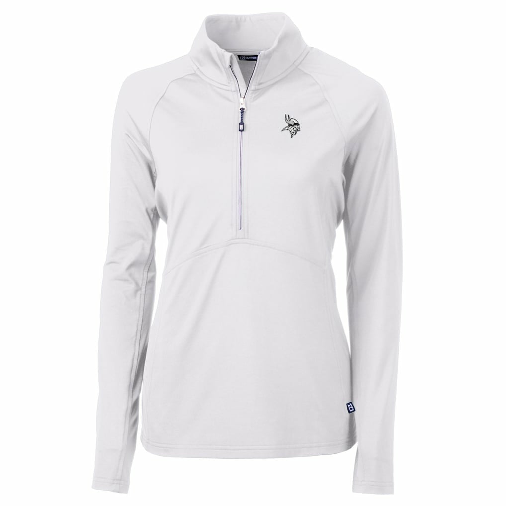 Minnesota Vikings Cutter & Buck Women's Adapt Eco Knit Stretch Recycled Half-Zip Pullover Top - White cheap