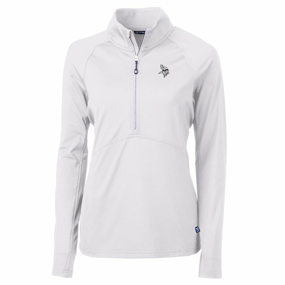 Minnesota Vikings Cutter & Buck Women's Adapt Eco Knit Stretch Recycled Half-Zip Pullover Top - White cheap