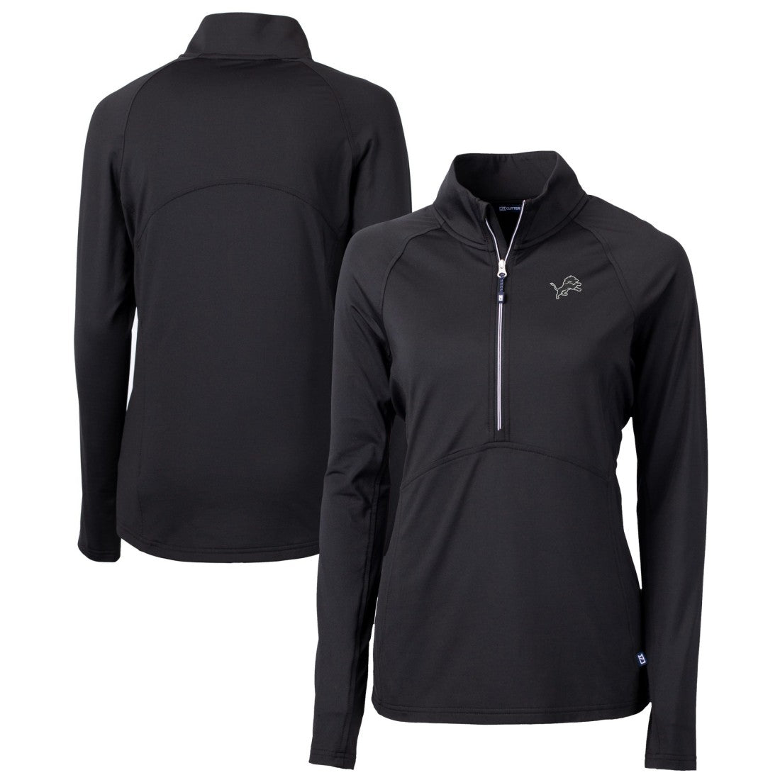 Detroit Lions Cutter & Buck Women's Adapt Eco Knit Stretch Recycled Half-Zip Pullover Top - Black outlet
