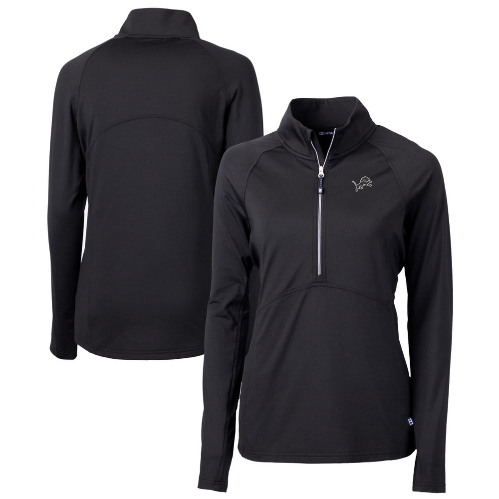 Detroit Lions Cutter & Buck Women's Adapt Eco Knit Stretch Recycled Half-Zip Pullover Top - Black outlet