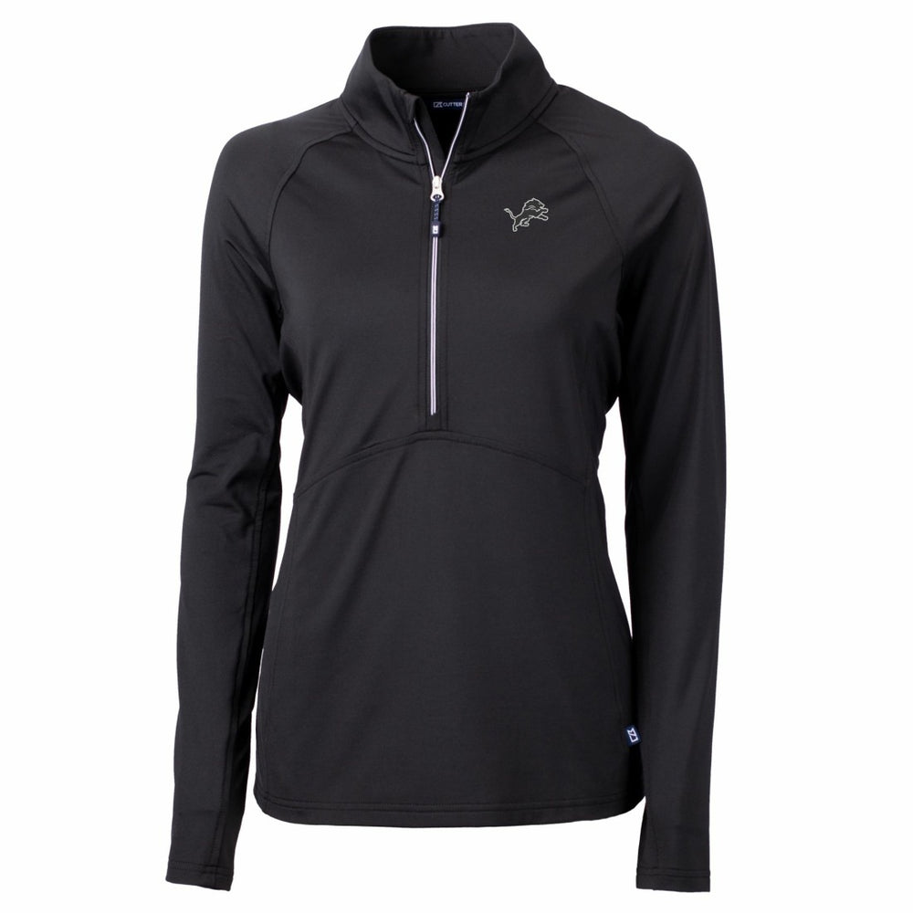 Detroit Lions Cutter & Buck Women's Adapt Eco Knit Stretch Recycled Half-Zip Pullover Top - Black outlet