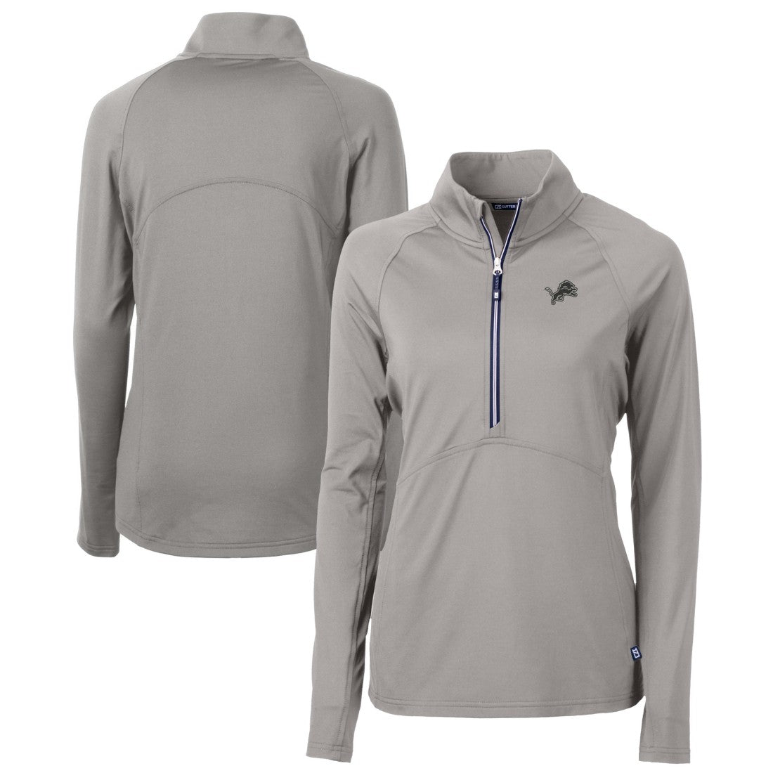 Detroit Lions Cutter & Buck Women's Adapt Eco Knit Stretch Recycled Half-Zip Pullover Top - Gray cheap
