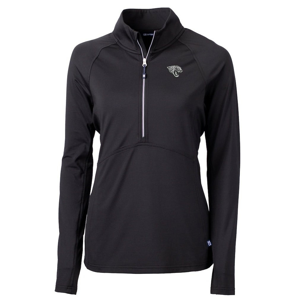 Jacksonville Jaguars Cutter & Buck Women's Adapt Eco Knit Stretch Recycled Half-Zip Pullover Top - Black discount