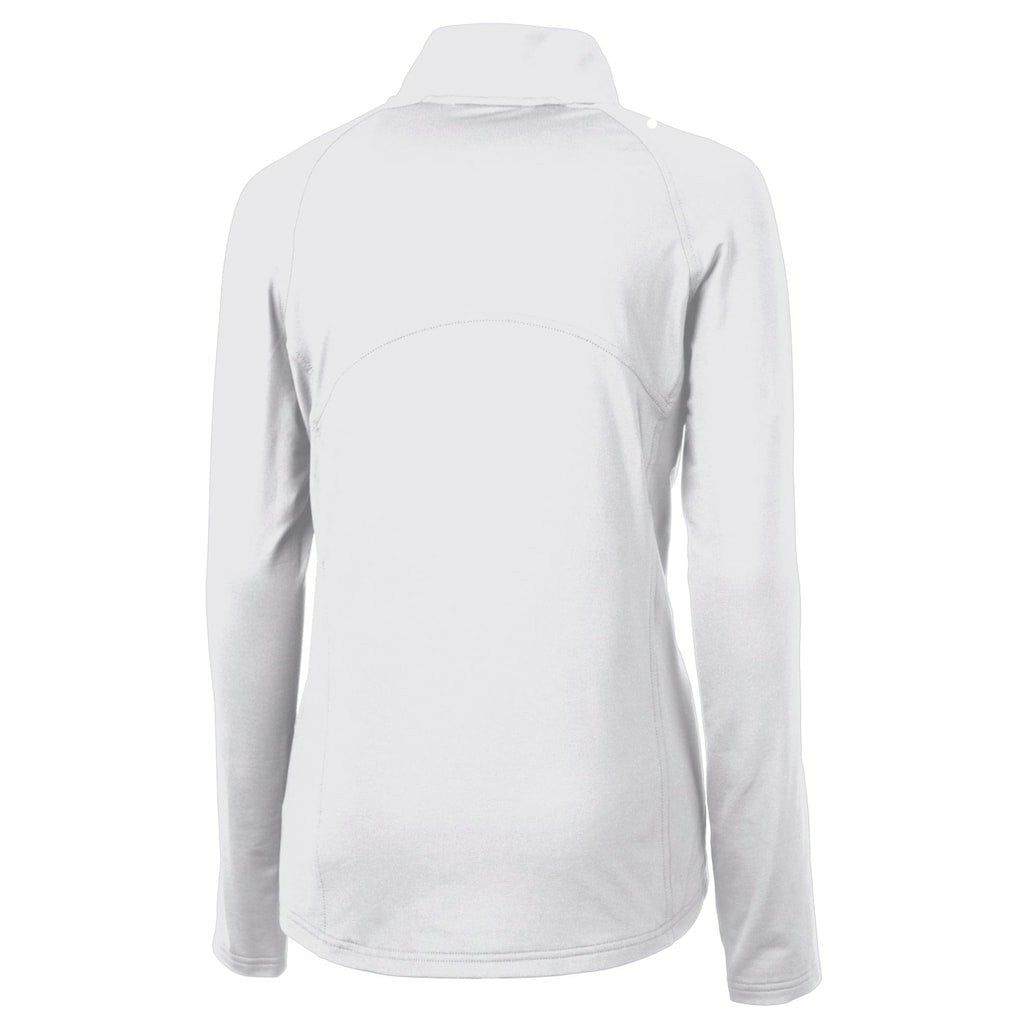Jacksonville Jaguars Cutter & Buck Women's Adapt Eco Knit Stretch Recycled Raglan Half-Zip Top - White on sale