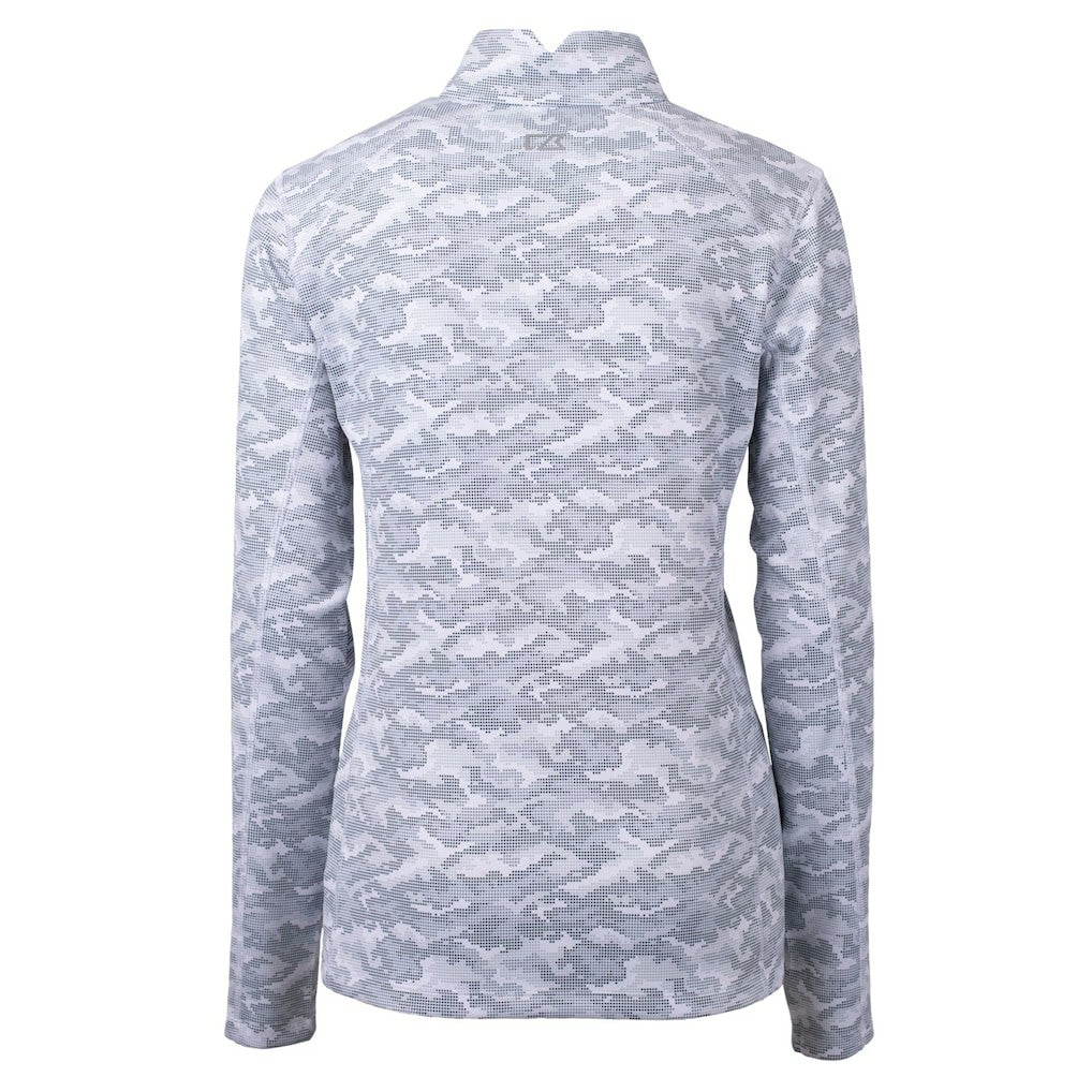 Minnesota Vikings Cutter & Buck Women's Traverse Camo Print Stretch Tri-Blend Quarter-Zip Top - Gray outlet