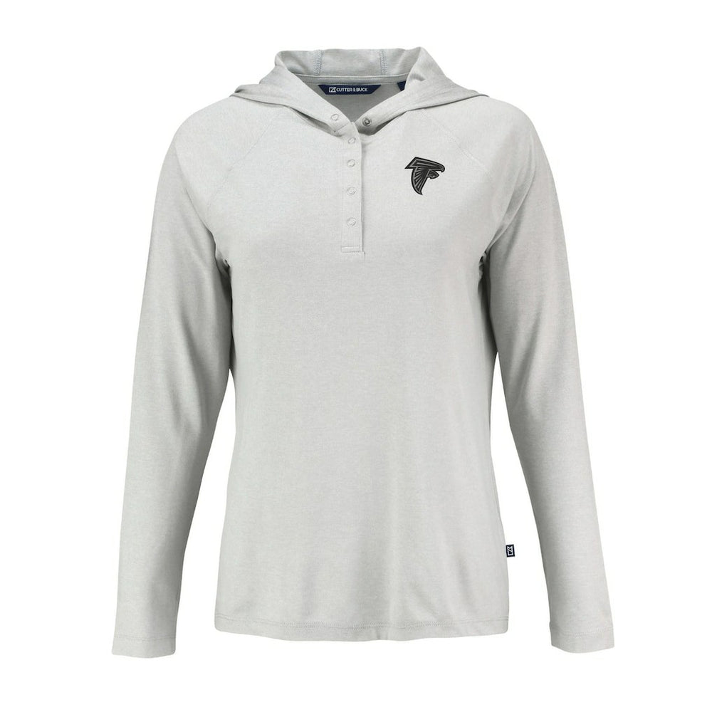 Atlanta Falcons Cutter & Buck Women's Coastline Epic Comfort Eco Recycled Long Sleeve Hoodie T-Shirt - Gray outlet