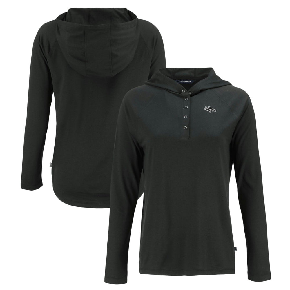 Denver Broncos Cutter & Buck Women's Coastline Epic Comfort Eco Recycled Long Sleeve Hoodie T-Shirt - Black discount