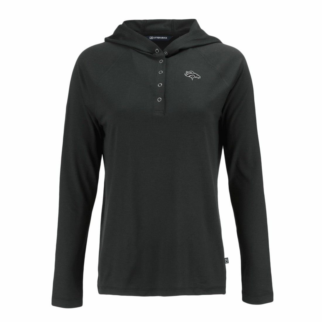 Denver Broncos Cutter & Buck Women's Coastline Epic Comfort Eco Recycled Long Sleeve Hoodie T-Shirt - Black discount