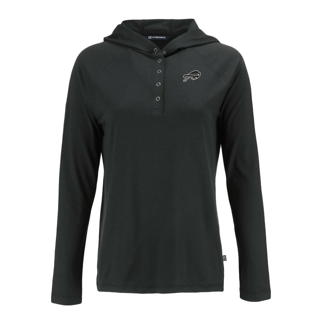 Buffalo Bills Cutter & Buck Women's Coastline Epic Comfort Eco Recycled Long Sleeve Hoodie T-Shirt - Black online