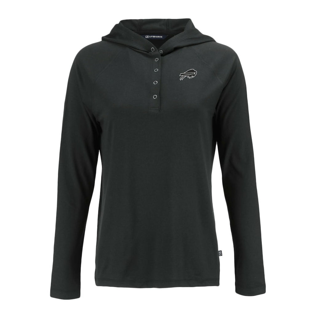 Buffalo Bills Cutter & Buck Women's Coastline Epic Comfort Eco Recycled Long Sleeve Hoodie T-Shirt - Black online