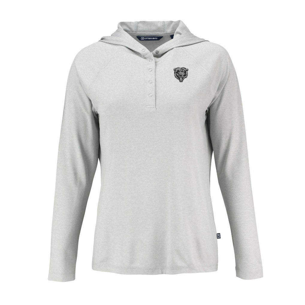 Chicago Bears Cutter & Buck Women's Coastline Epic Comfort Eco Recycled Long Sleeve Hoodie T-Shirt - Gray sale
