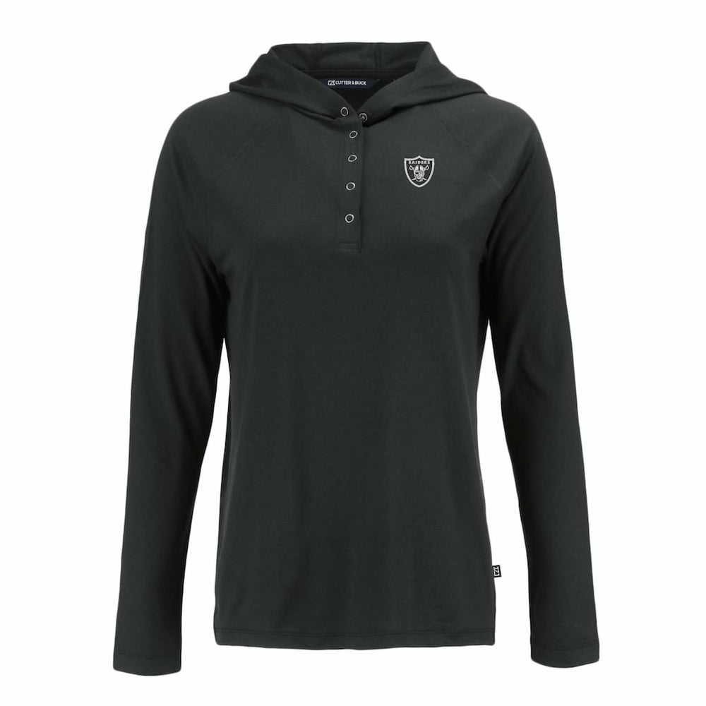 Las Vegas Raiders Cutter & Buck Women's Coastline Epic Comfort Eco Recycled Long Sleeve Hoodie T-Shirt - Black cheap