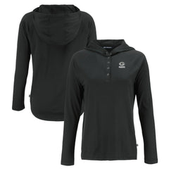 Green Bay Packers Cutter & Buck Women's Coastline Epic Comfort Eco Recycled Long Sleeve Hoodie T-Shirt - Black outlet