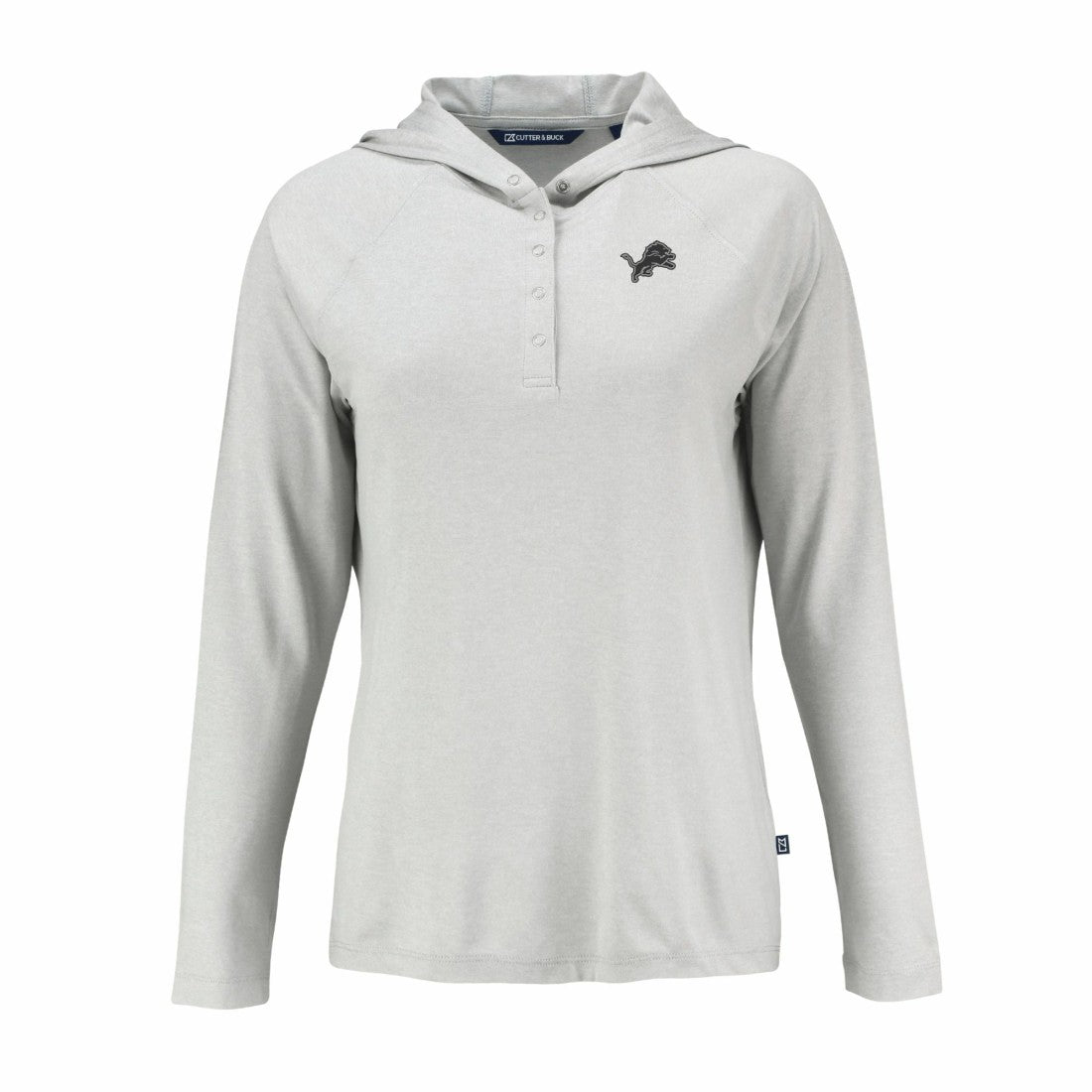 Detroit Lions Cutter & Buck Women's Coastline Epic Comfort Eco Recycled Long Sleeve Hoodie T-Shirt - Gray discount