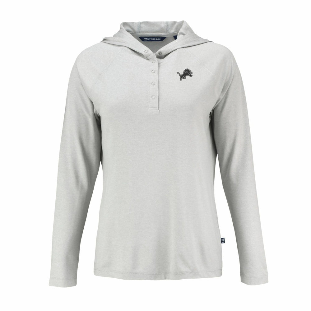 Detroit Lions Cutter & Buck Women's Coastline Epic Comfort Eco Recycled Long Sleeve Hoodie T-Shirt - Gray discount