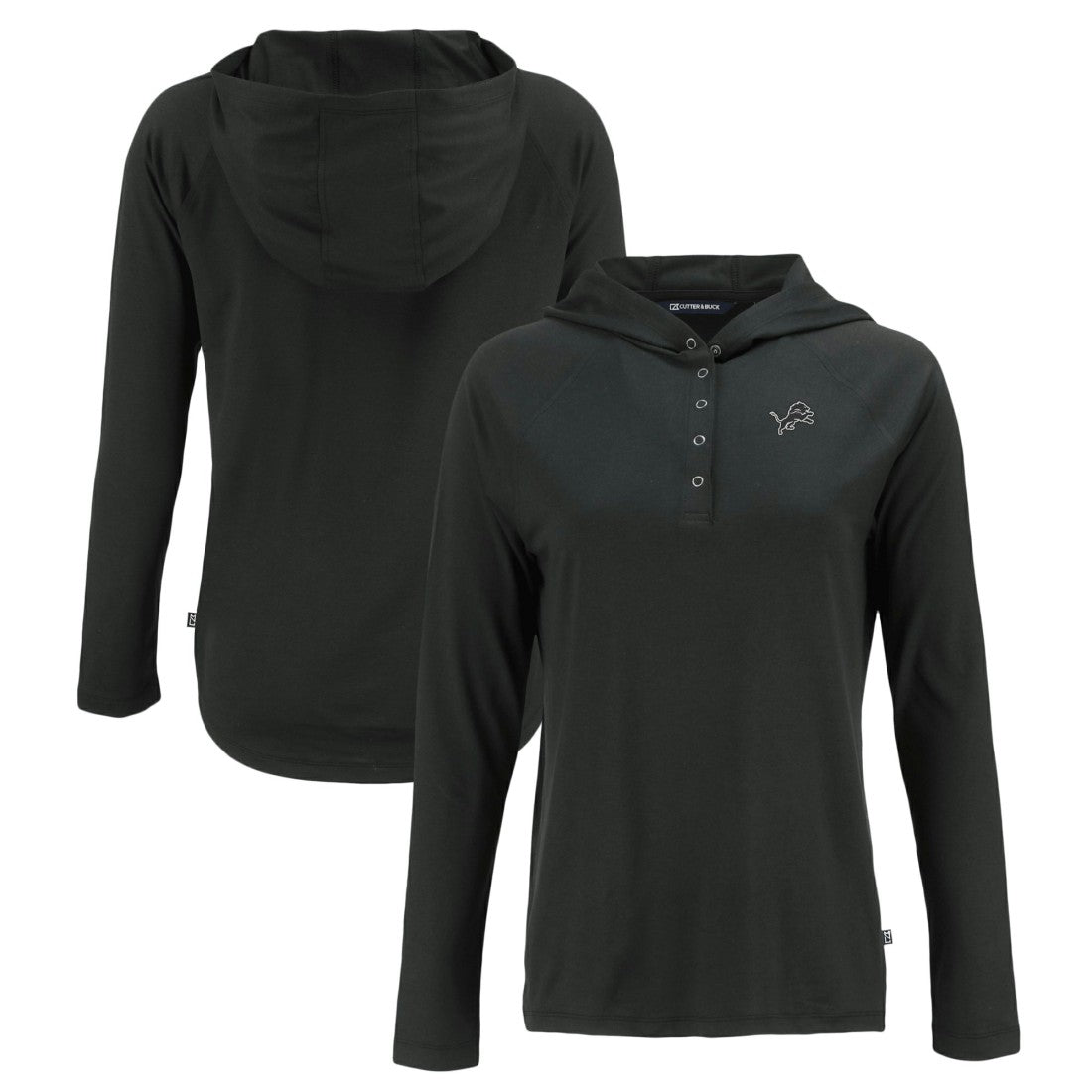 Detroit Lions Cutter & Buck Women's Coastline Epic Comfort Eco Recycled Long Sleeve Hoodie T-Shirt - Black cheap
