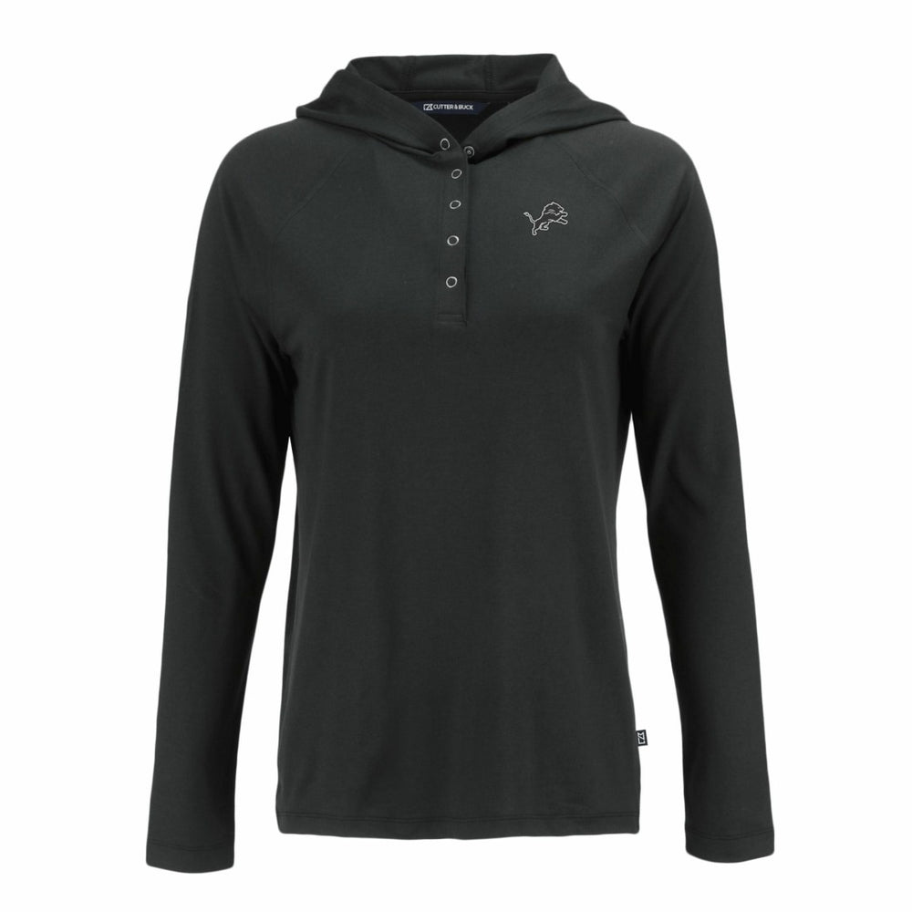 Detroit Lions Cutter & Buck Women's Coastline Epic Comfort Eco Recycled Long Sleeve Hoodie T-Shirt - Black cheap