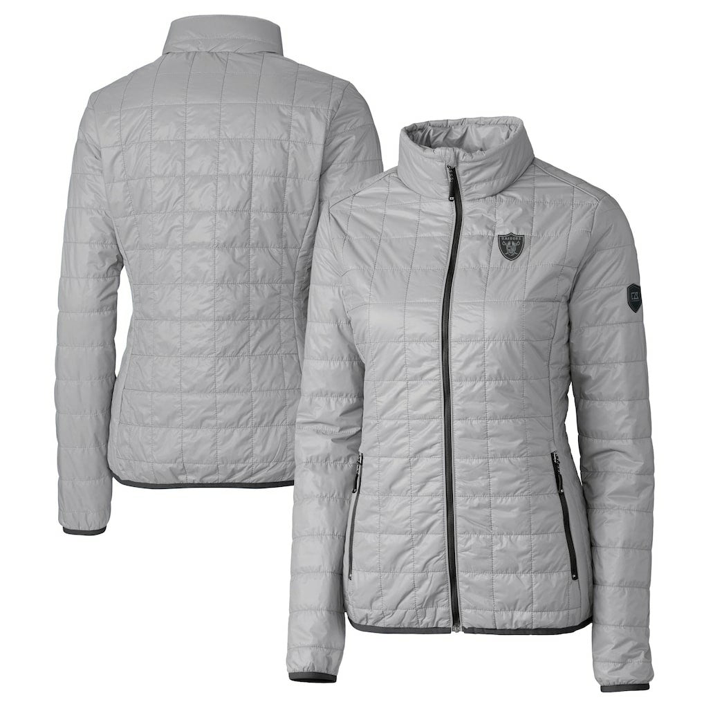Las Vegas Raiders Cutter & Buck Women's Rainier PrimaLoft Eco Insulated Full-Zip Puffer Jacket - Gray discount