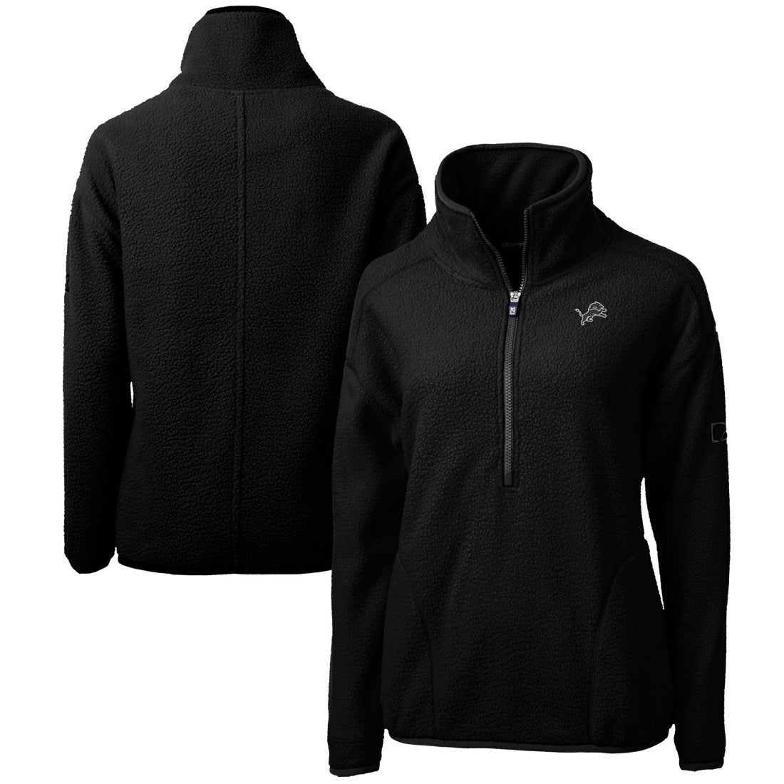 Detroit Lions Cutter & Buck Women's Cascade Eco Sherpa Fleece Half-Zip Jacket - Black online