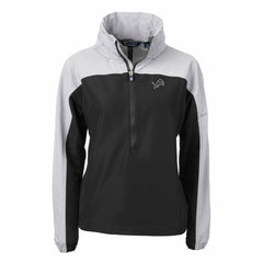 Detroit Lions Cutter & Buck Women's Charter Eco Recycled Half-Zip Hoodie Anorak Jacket - Black/Gray outlet