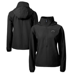 Los Angeles Chargers Cutter & Buck Women's Charter Eco Recycled Half-Zip Hoodie Anorak Jacket - Black cheap