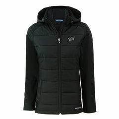 Detroit Lions Cutter & Buck Women's Evoke Hybrid Eco Softshell Recycled Full-Zip Hoodie Jacket - Black cheap