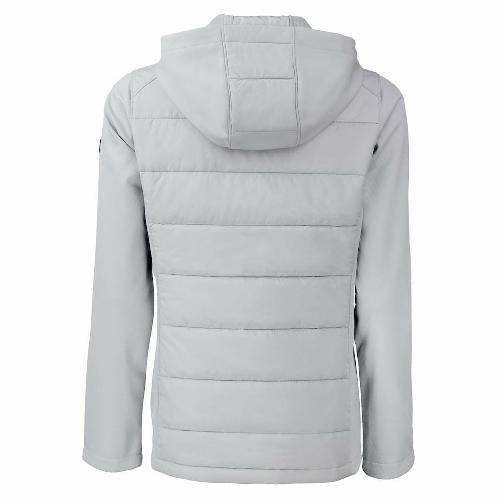 Green Bay Packers Cutter & Buck Women's Evoke Hybrid Eco Softshell Recycled Full-Zip Hoodie Jacket - Gray outlet