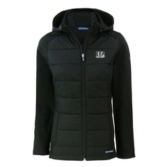 Cincinnati Bengals Cutter & Buck Women's Evoke Hybrid Eco Softshell Recycled Full-Zip Hoodie Jacket - Black outlet