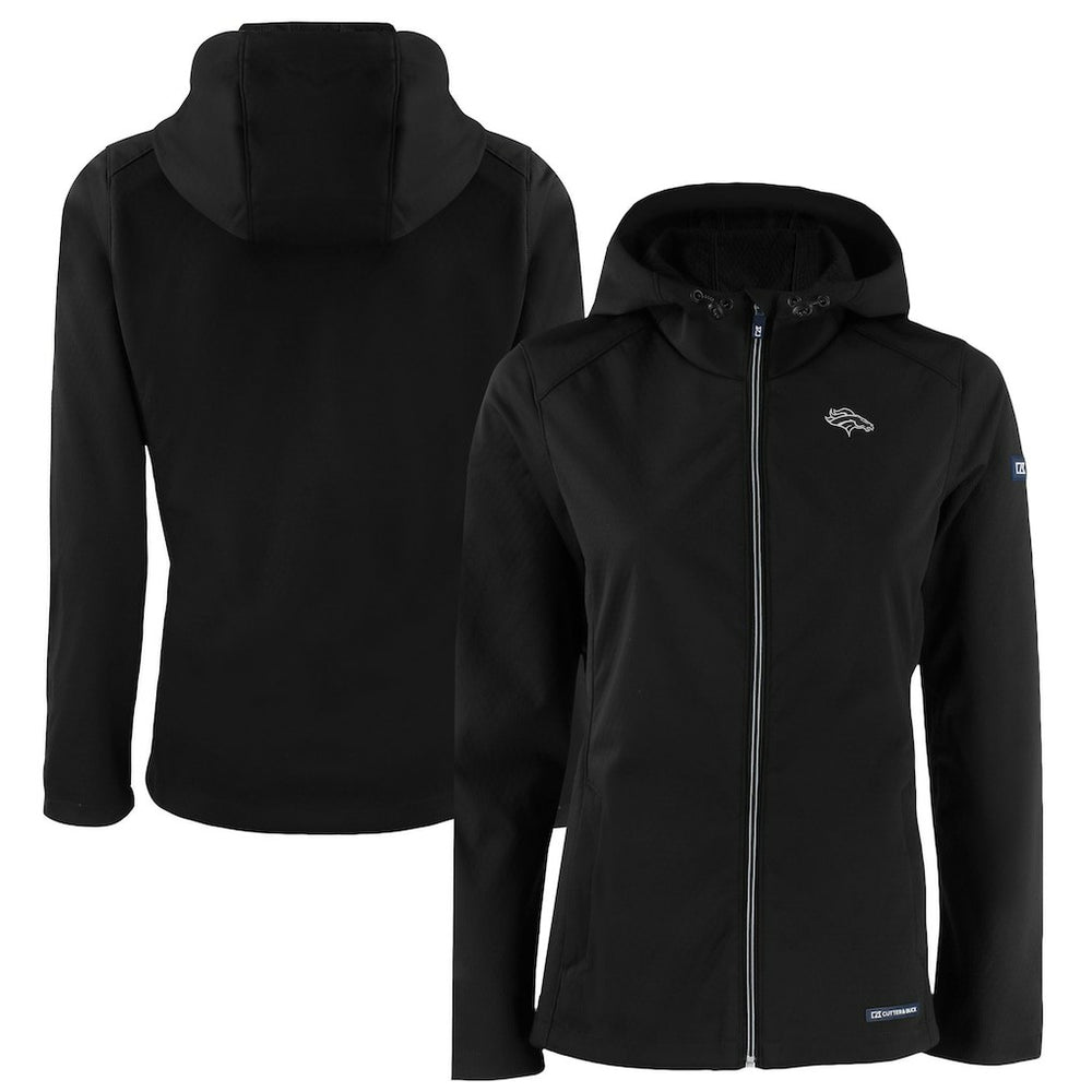 Denver Broncos Cutter & Buck Women's Evoke Eco Softshell Recycled Full-Zip Hoodie Jacket - Black for sale