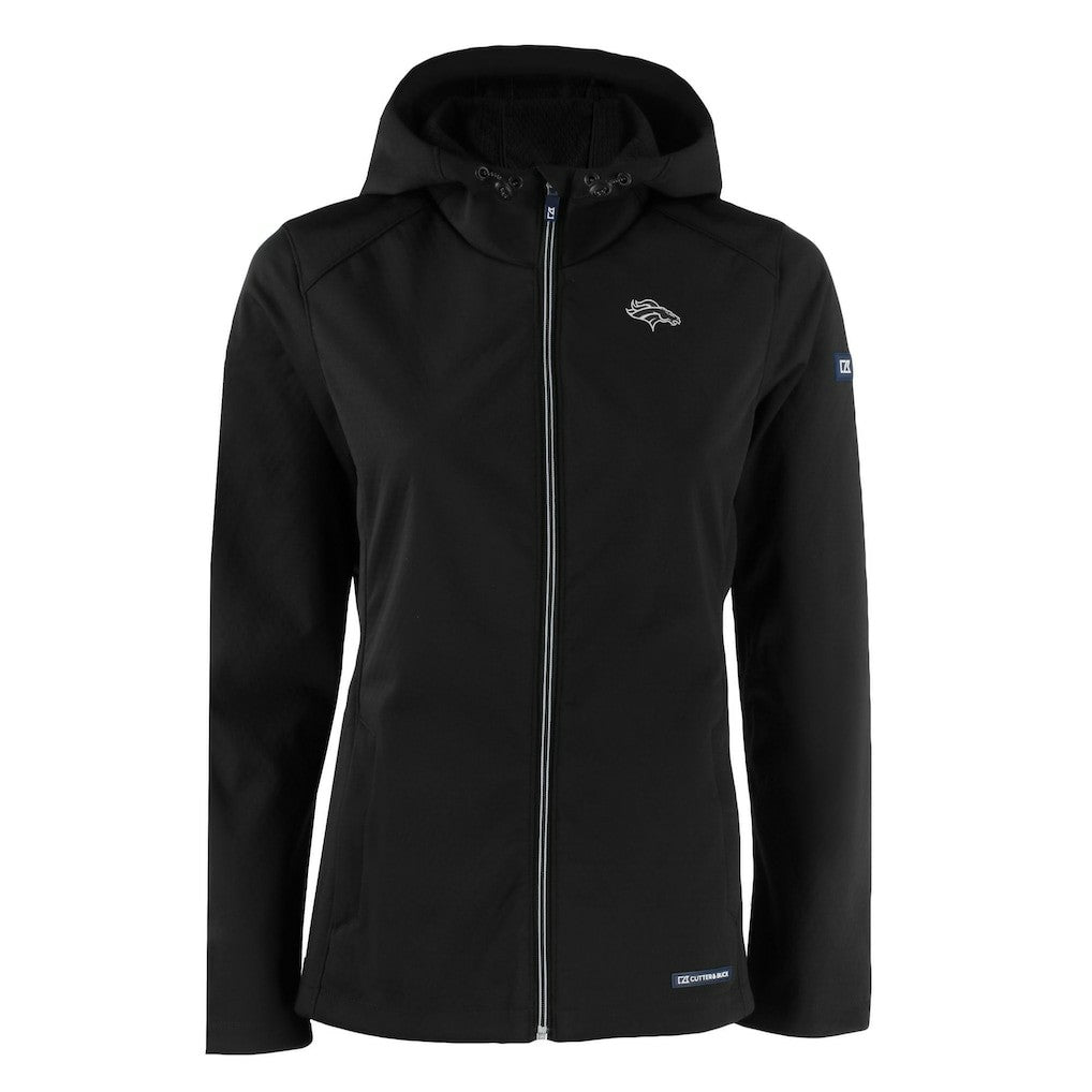 Denver Broncos Cutter & Buck Women's Evoke Eco Softshell Recycled Full-Zip Hoodie Jacket - Black for sale
