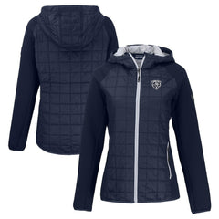 Chicago Bears Cutter & Buck Women's Rainier PrimaLoft Eco Hybrid Full-Zip Hoodie Jacket - Navy sale