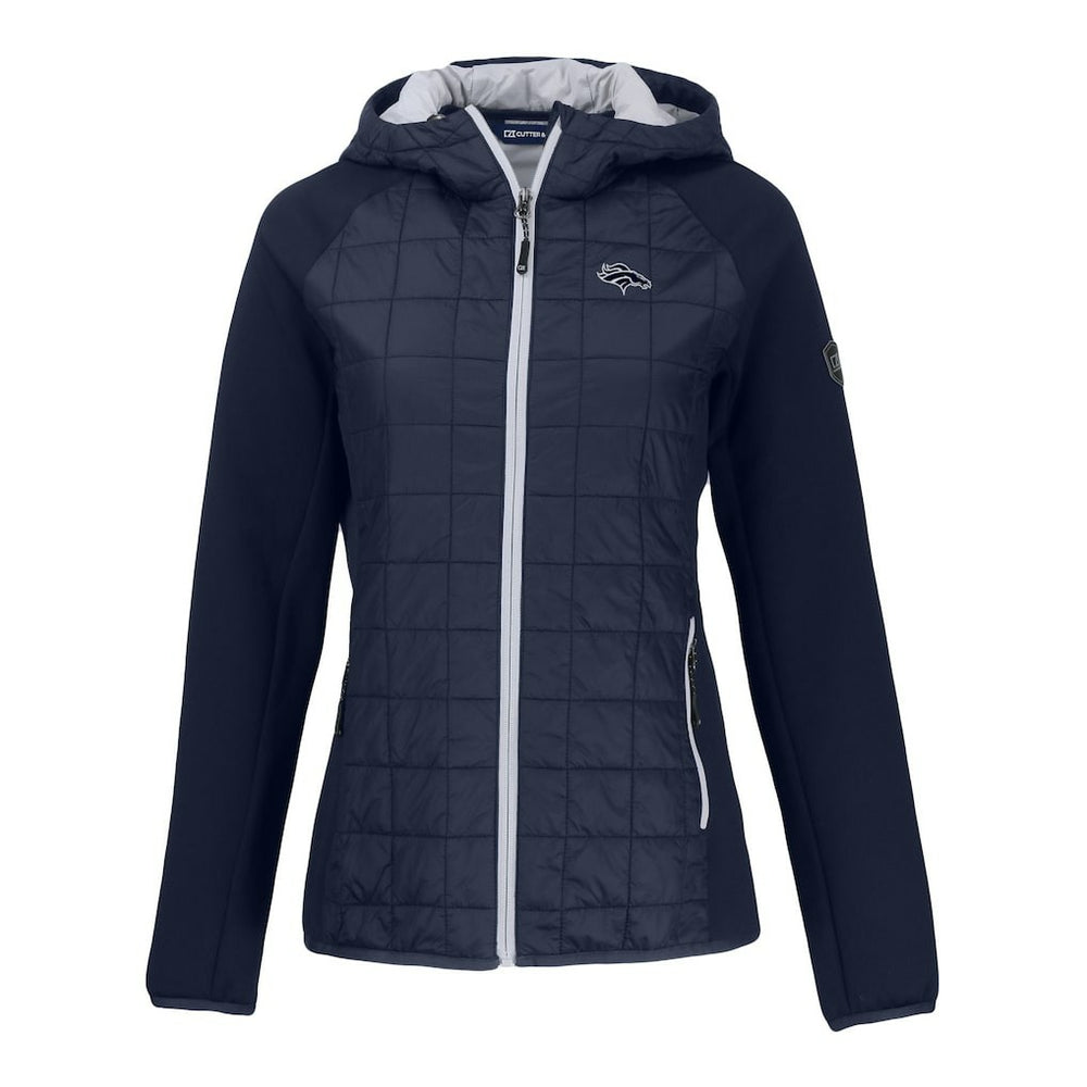 Denver Broncos Cutter & Buck Women's Rainier PrimaLoft Eco Hybrid Full-Zip Hoodie Jacket - Navy outlet
