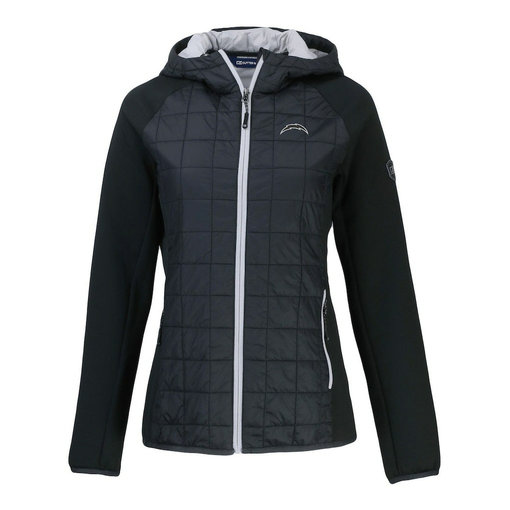 Los Angeles Chargers Cutter & Buck Women's Rainier PrimaLoft Eco Hybrid Full-Zip Hoodie Jacket - Black sale
