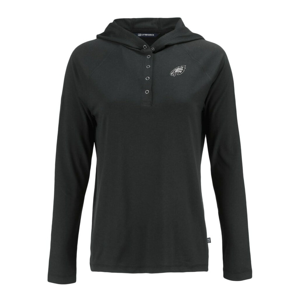 Philadelphia Eagles Cutter & Buck Women's Coastline Epic Comfort Eco Recycled Long Sleeve Hoodie T-Shirt - Black discount