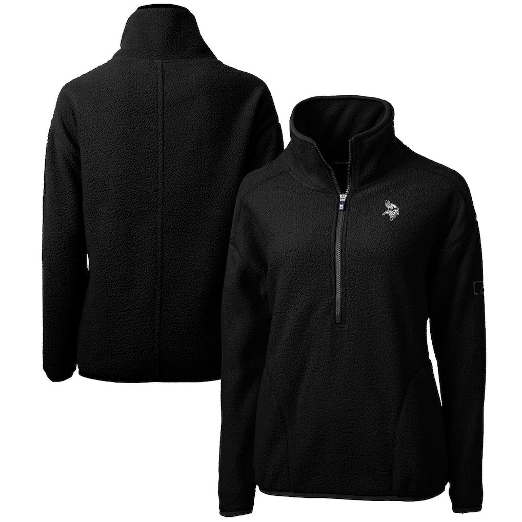 Minnesota Vikings Cutter & Buck Women's Cascade Eco Sherpa Fleece Half-Zip Jacket - Black on sale